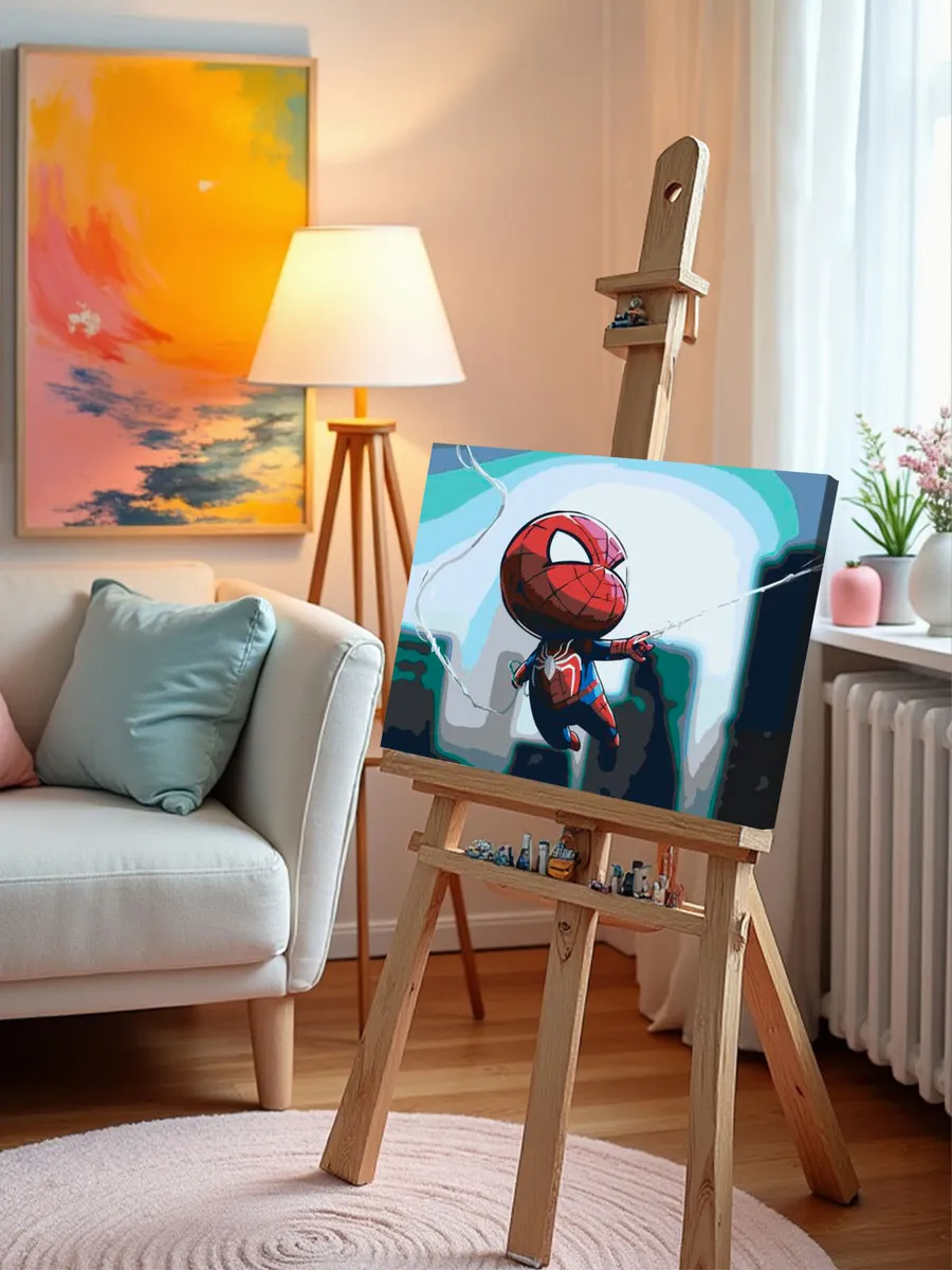 Картина по номерам «Человек паук Spiderman: маленький арт» — картинка 9