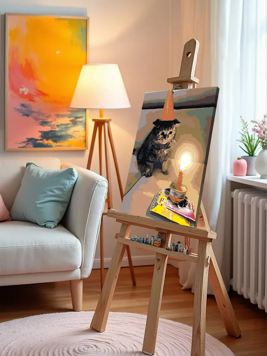 Картина по номерам «Мемы: Грустный кот, День рождения 40x50» — картинка 10