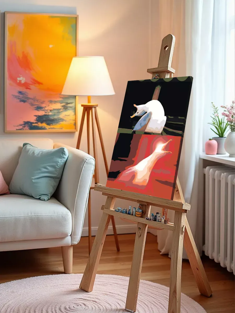 Картина по номерам «Мемы: Сумасшедшая чайка смеется, кричит» — картинка 9