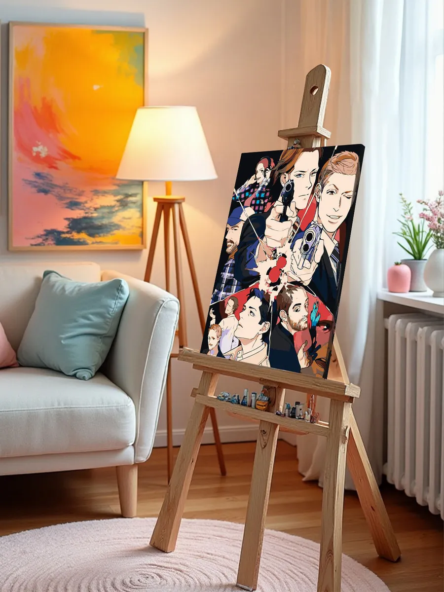 Картина по номерам «Сверхъестественное: Дин и Сэм, аниме арт» — картинка 10