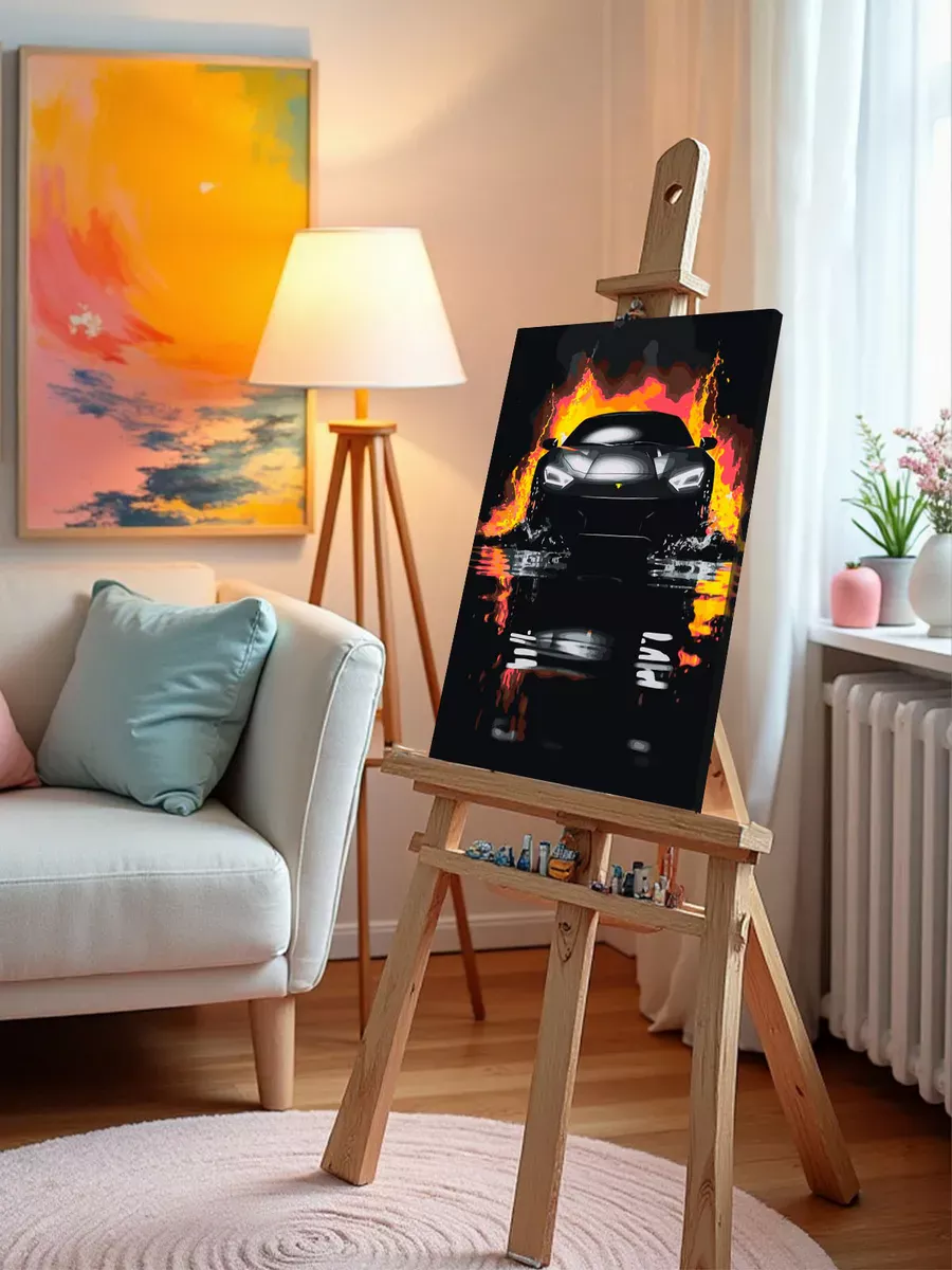 Картина по номерам, светящаяся в темноте «Машина в неоне» — картинка 9