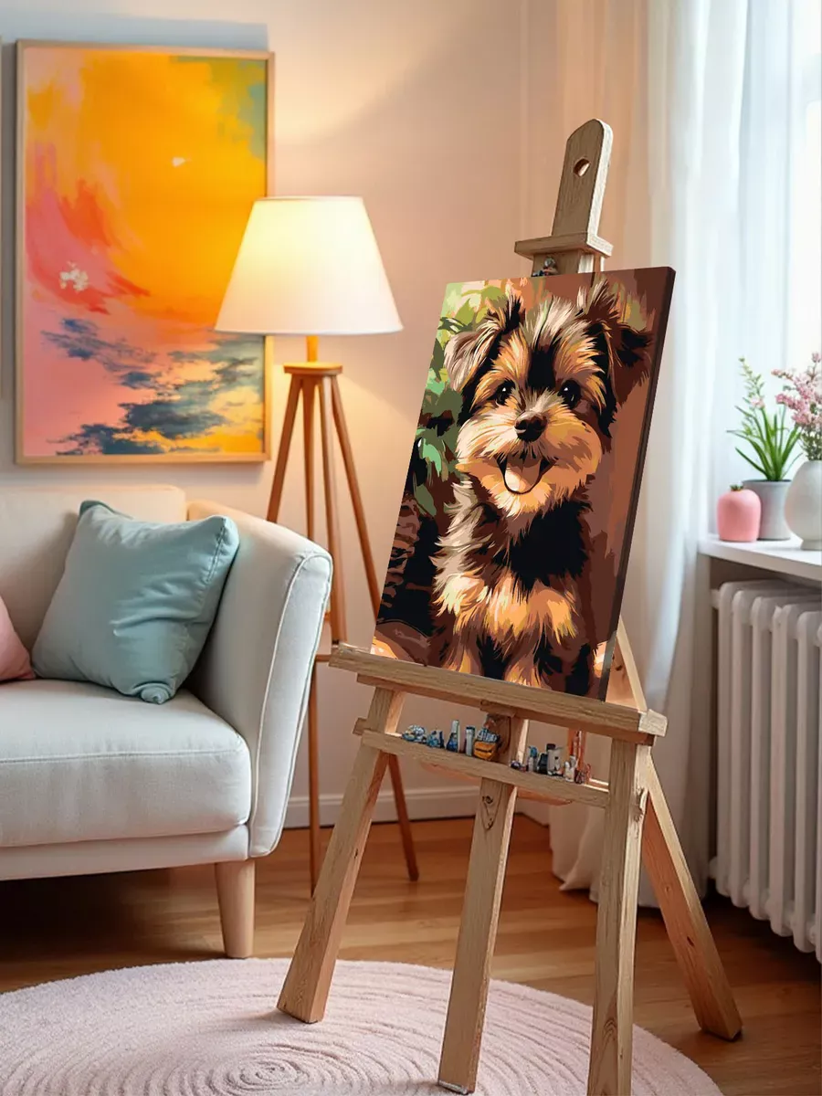 Картина по номерам «Собаки: йоркширский терьер, щенок 40х50» — картинка 9
