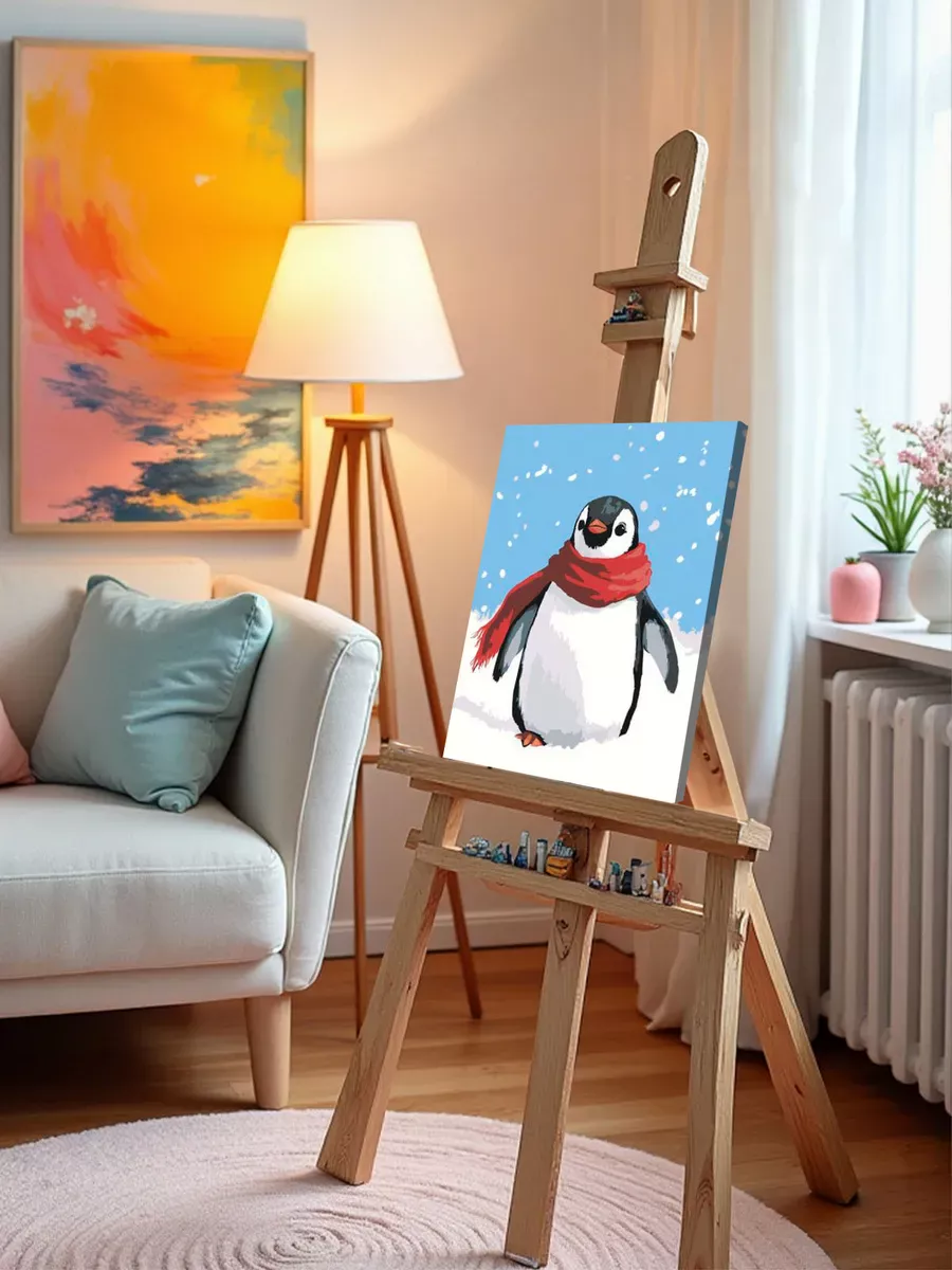 Картина по номерам «Детская, для детей: пингвин на снегу» — картинка 10