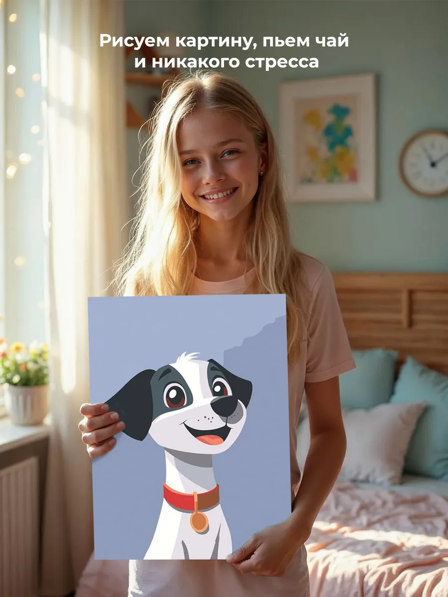 Картина по номерам «Детская, для детей: собака щенок 30х40» — картинка 7