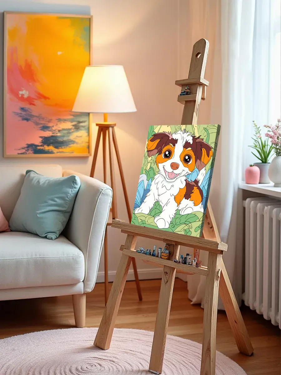 Картина по номерам «Детская, для детей: собака щенок 30х40» — картинка 10