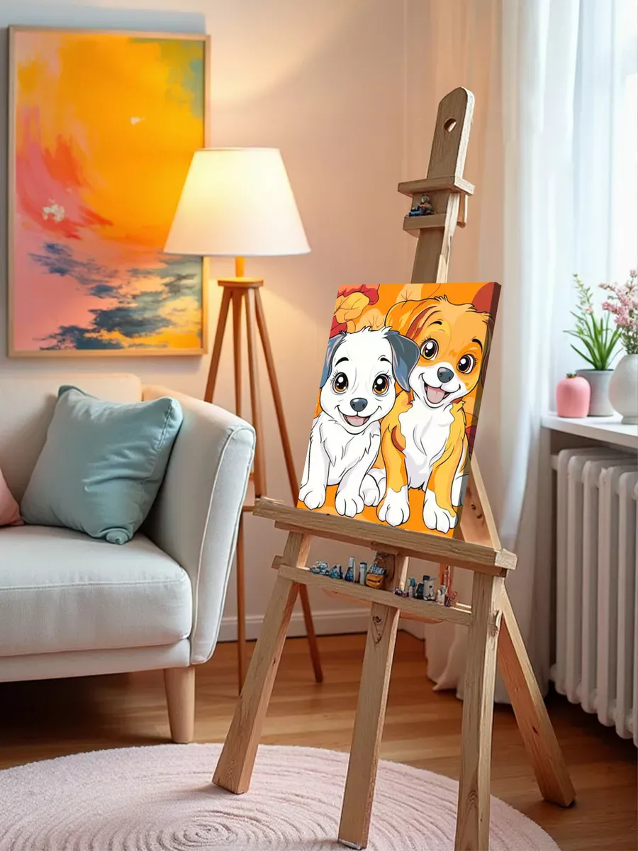 Картина по номерам «Детская, для детей: милые щенята, собаки» — картинка 10