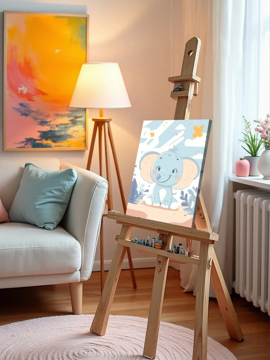 Картина по номерам «Детская, для детей: милый слоненок» — картинка 10