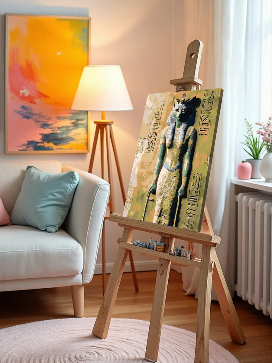 Картина по номерам «Египет: иероглифы и кошка, богиня Бастет» — картинка 10