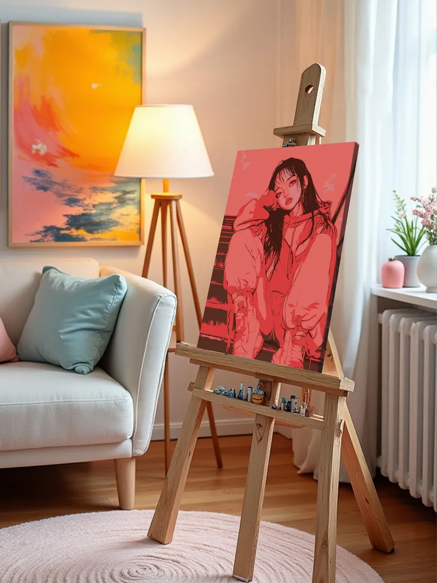 Картина по номерам «Девушка в стиле аниме, уличный стиль» — картинка 10