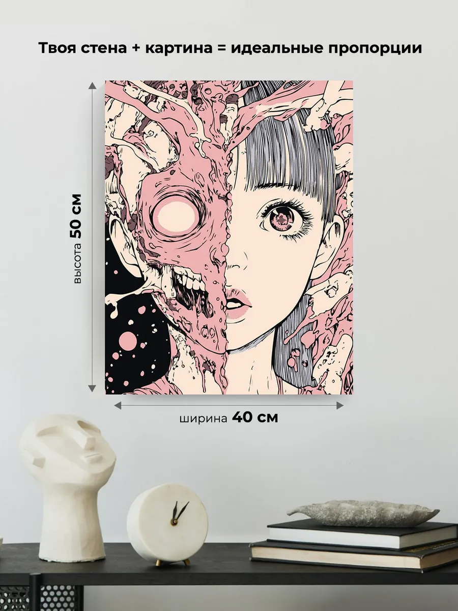 Картина по номерам «Розовая: портрет девушки арт 40x50» — картинка 3
