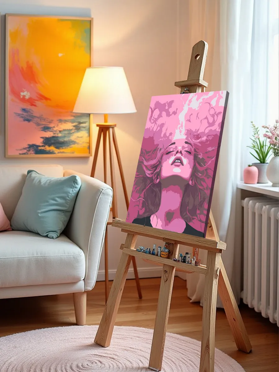 Картина по номерам «Розовая: девушка-вдохновение 40x50» — картинка 10