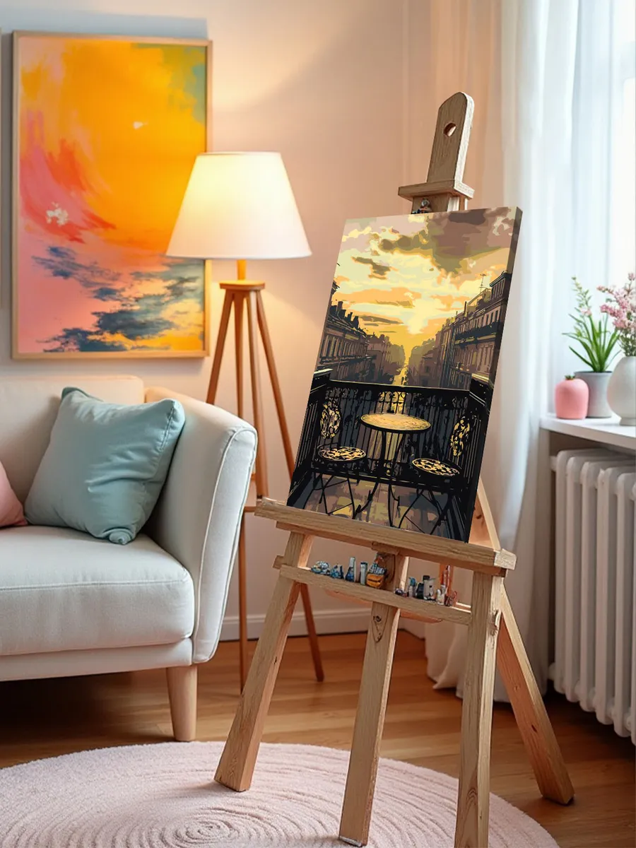 Картина по номерам «Питер: уютный балкон, вечер в городе» — картинка 9