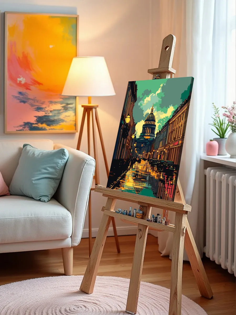 Картина по номерам «Питер: вид на Исаакиевский собор, вечер» — картинка 9