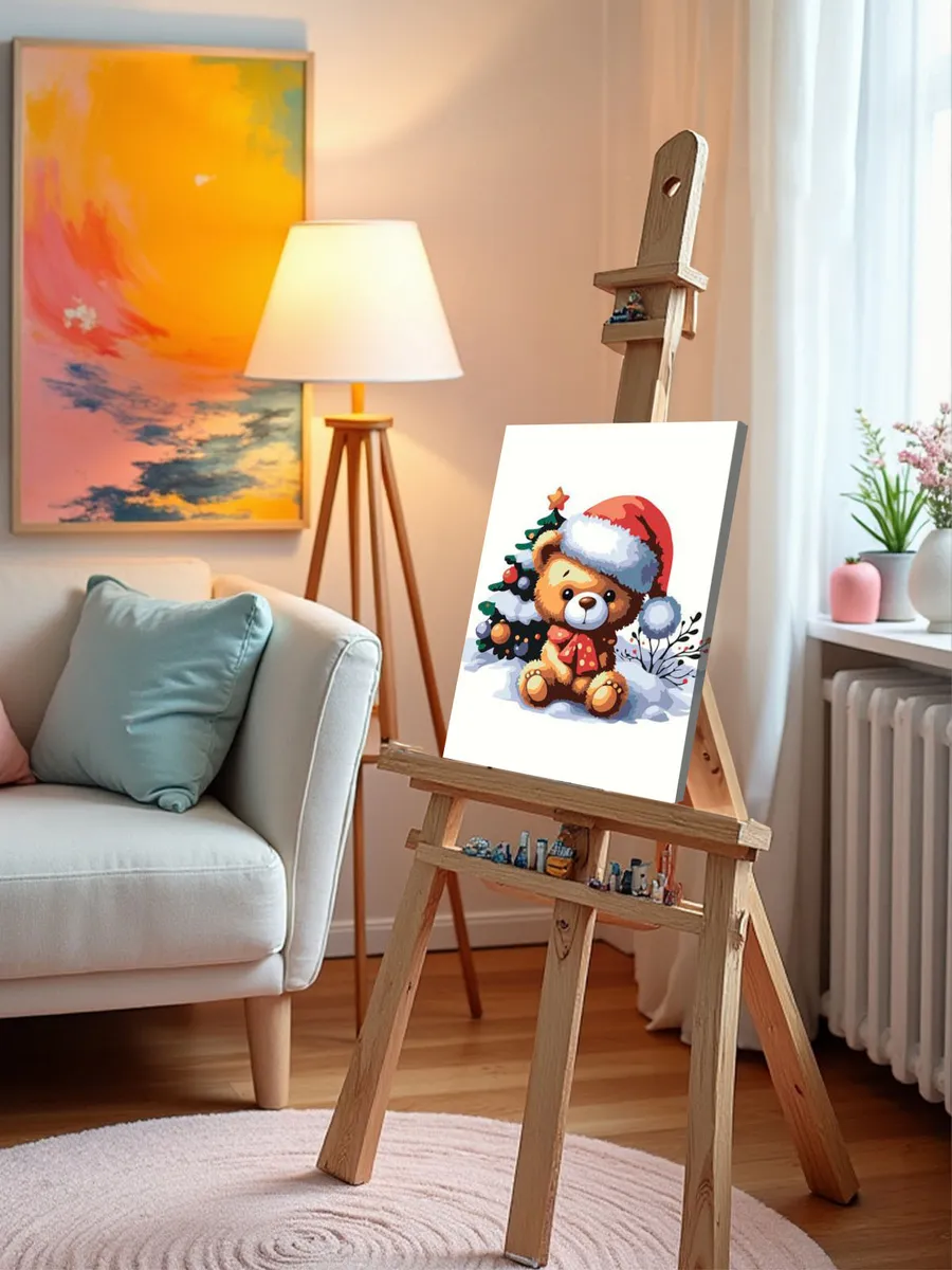 Картина по номерам «Детская, для детей: медвежонок, Новый год» — картинка 10