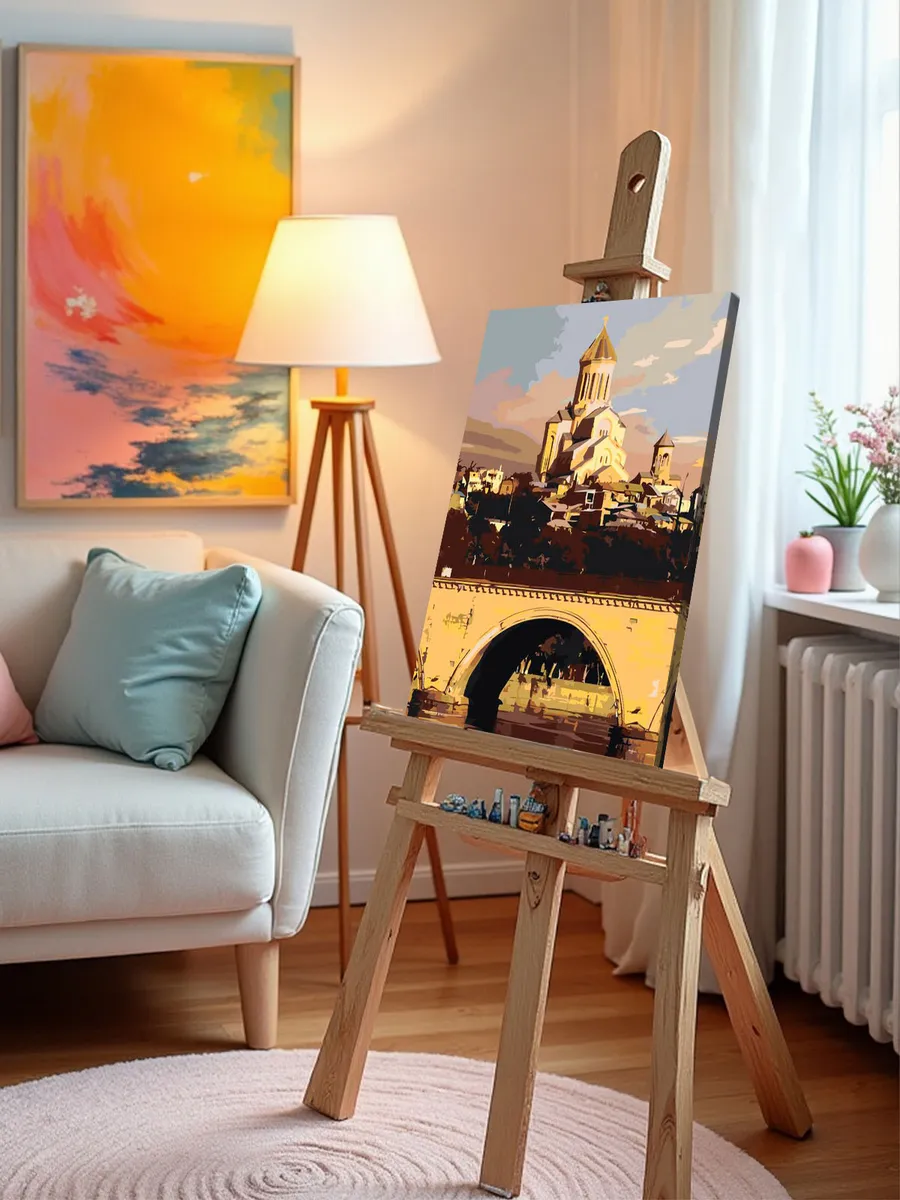 Картина по номерам «Кавказ, Грузия: Собор и мост в Тбилиси» — картинка 10