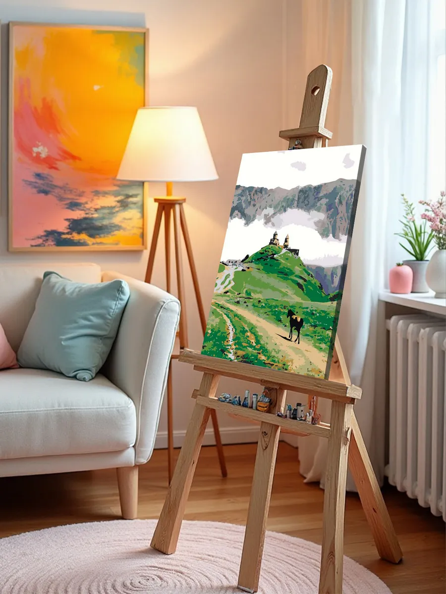 Картина по номерам «Кавказ, Грузия: Церковь Гергети, Казбек» — картинка 10