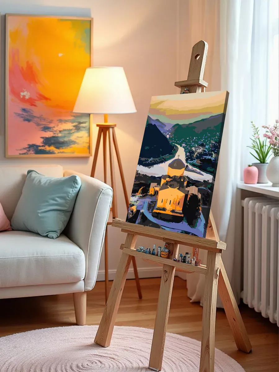 Картина по номерам «Кавказ, Грузия: монастырь Джвари, река» — картинка 9