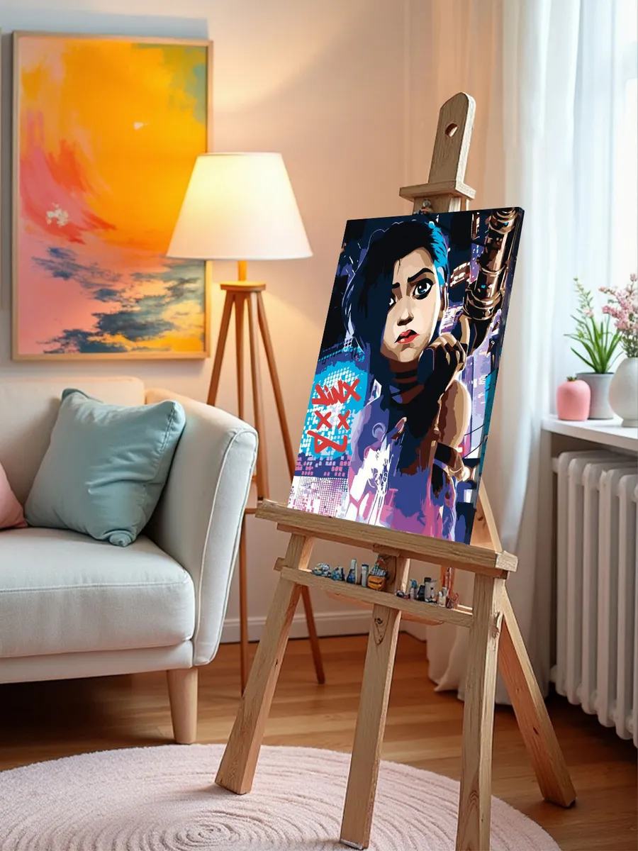 Картина по номерам «Аркейн Лига Легенд лол: Джинкс арт» — картинка 10