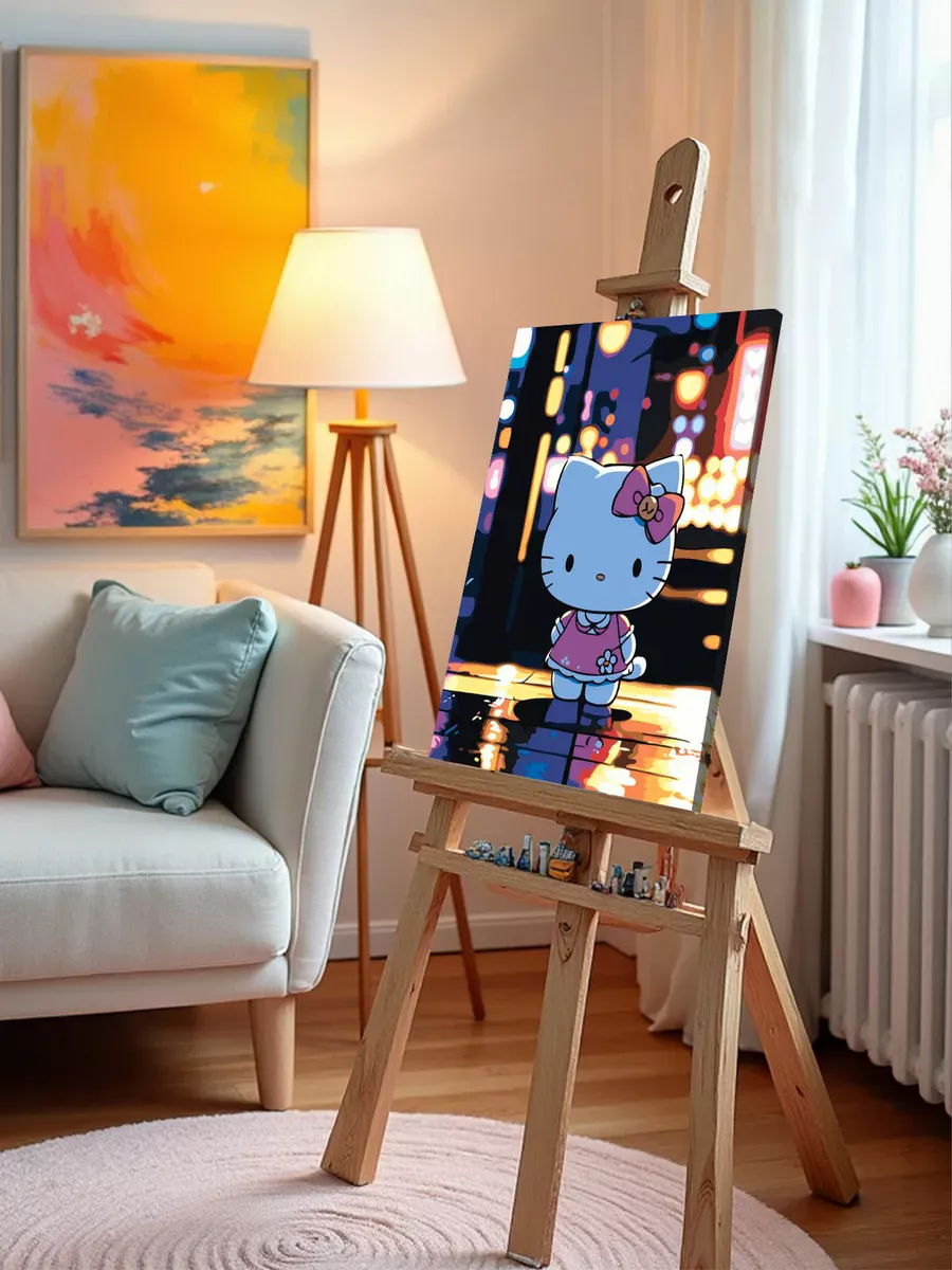 Картина по номерам «Хеллоу Китти Hello Kitty: Ночной город» — картинка 9