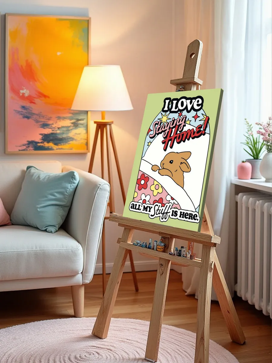 Картина по номерам «Кролик любит быть дома в кроватке, арт» — картинка 10