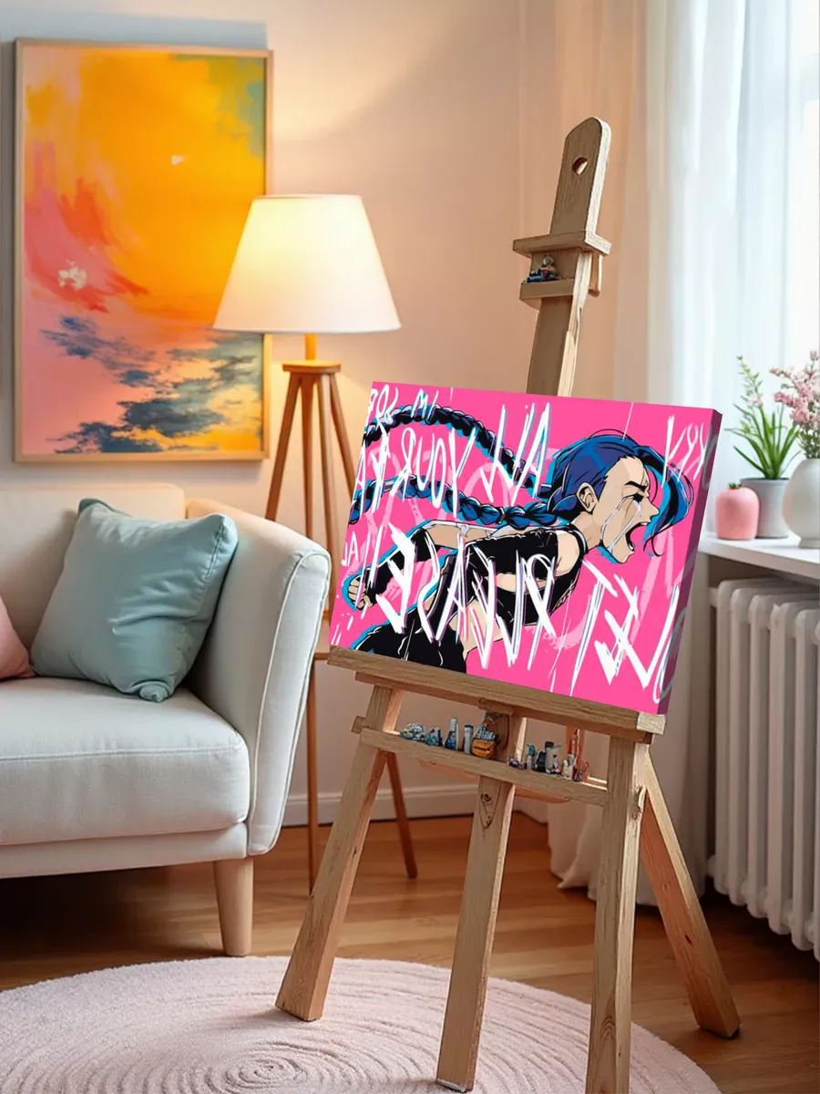 Картина по номерам «Аркейн Лига Легенд лол: Джинкс арт» — картинка 10