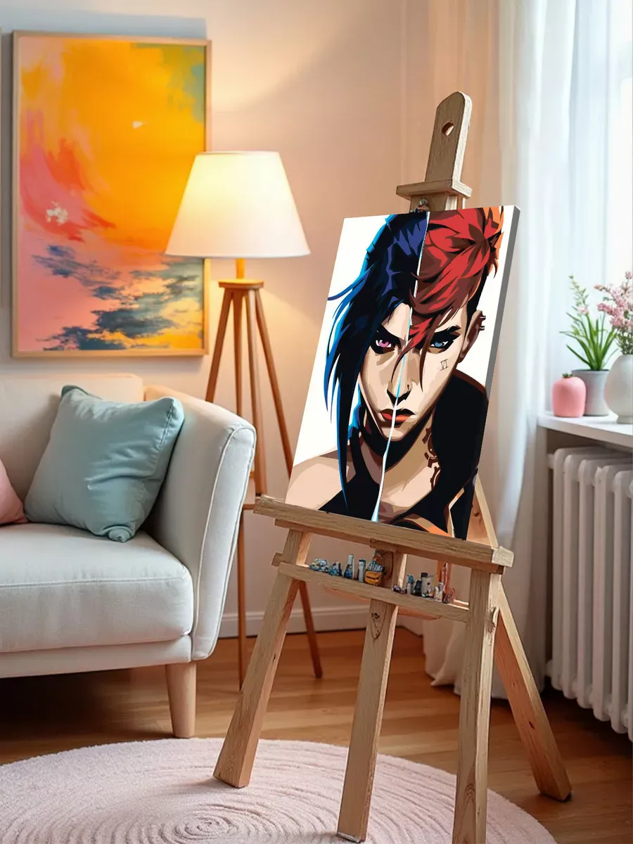 Картина по номерам «Аркейн Лига Легенд лол: Джинкс и Вай» — картинка 10