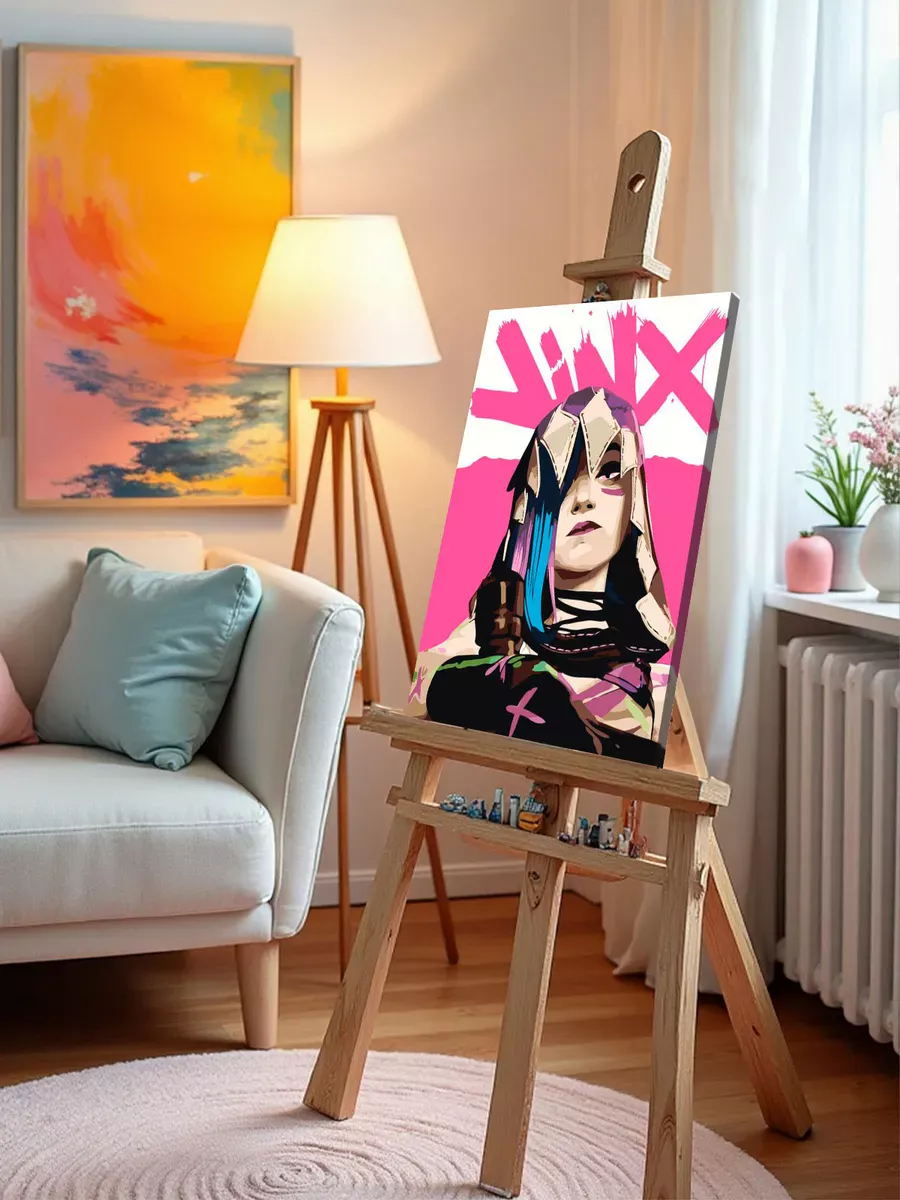 Картина по номерам «Аркейн Лига Легенд лол: Джинкс арт» — картинка 10