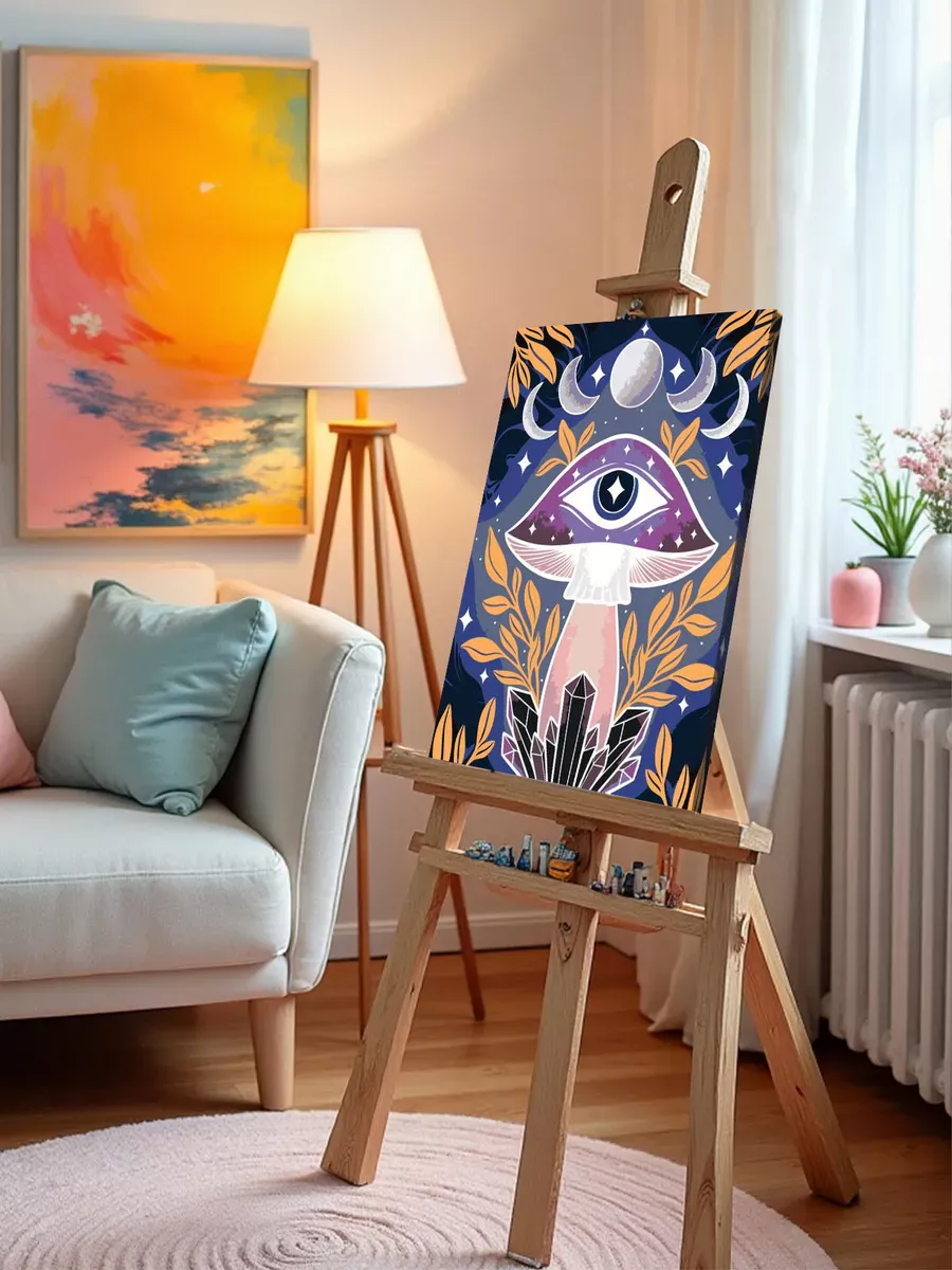 Картина по номерам «Таро, эзотерика: гриб, глаз и луна арт» — картинка 9