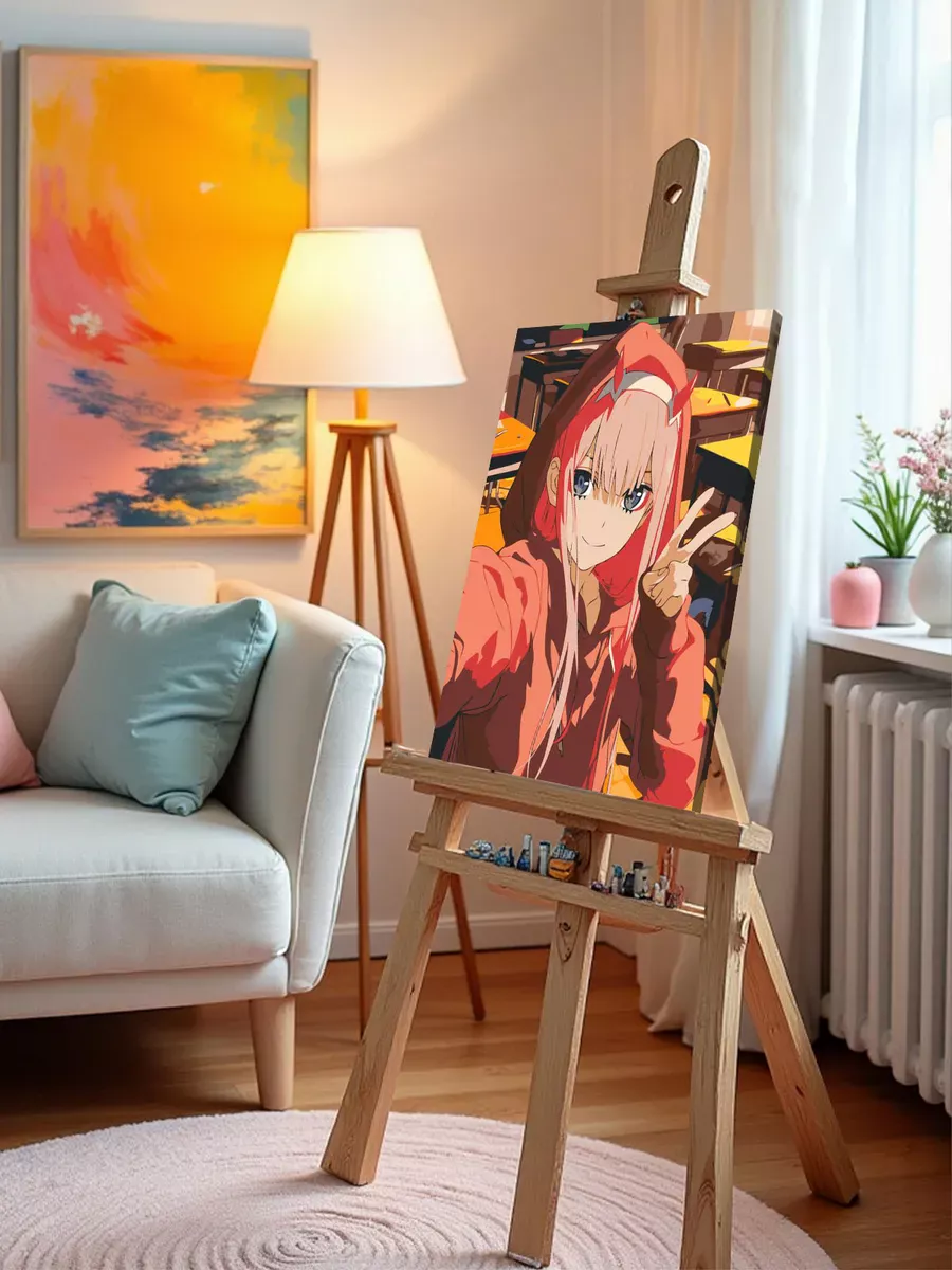 Картина по номерам «Аниме Милый во Франксе: Ноль Два в школе» — картинка 10