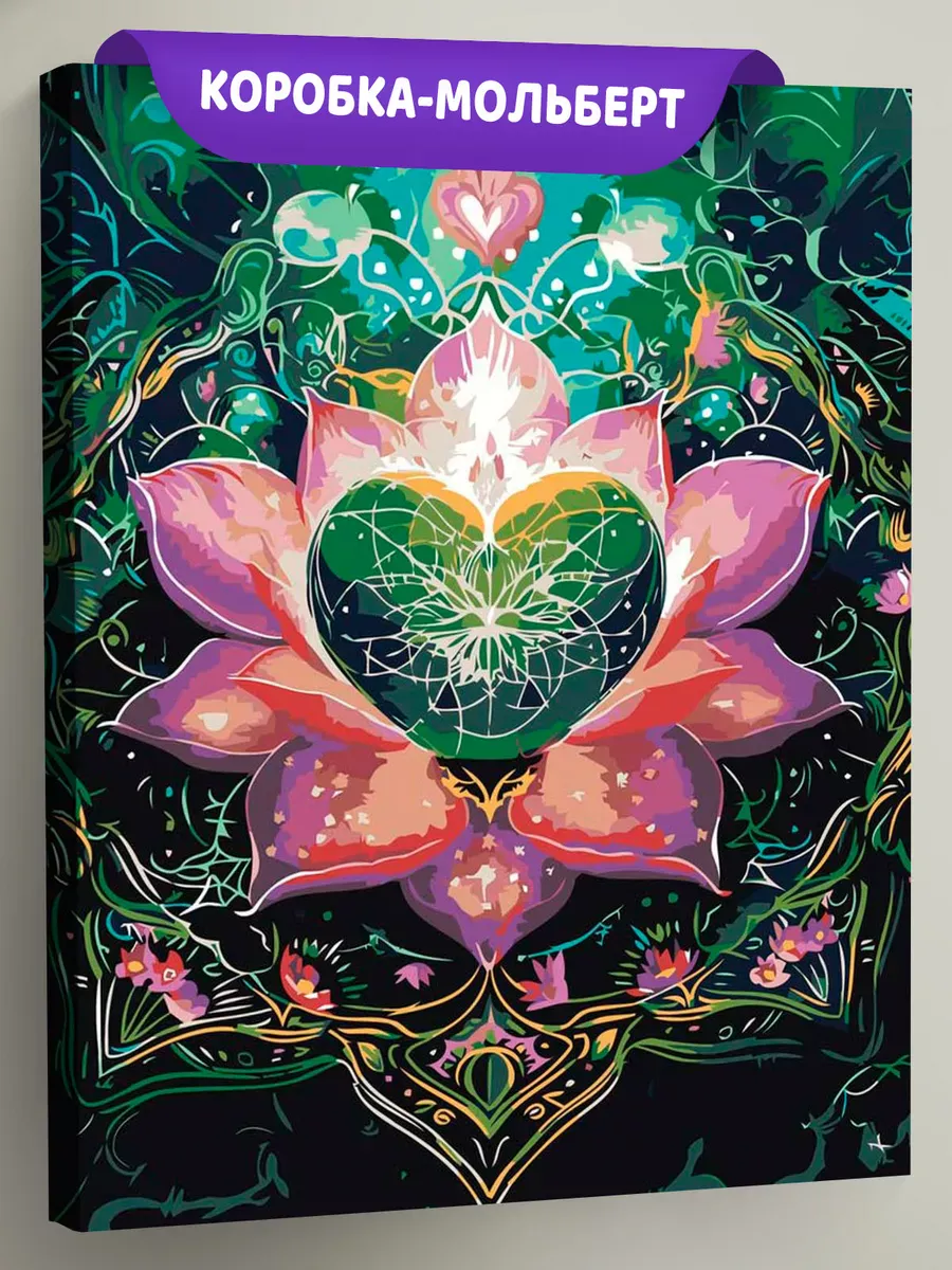 Картина по номерам «Чакры, йога: Анахата, сердце и лотос»