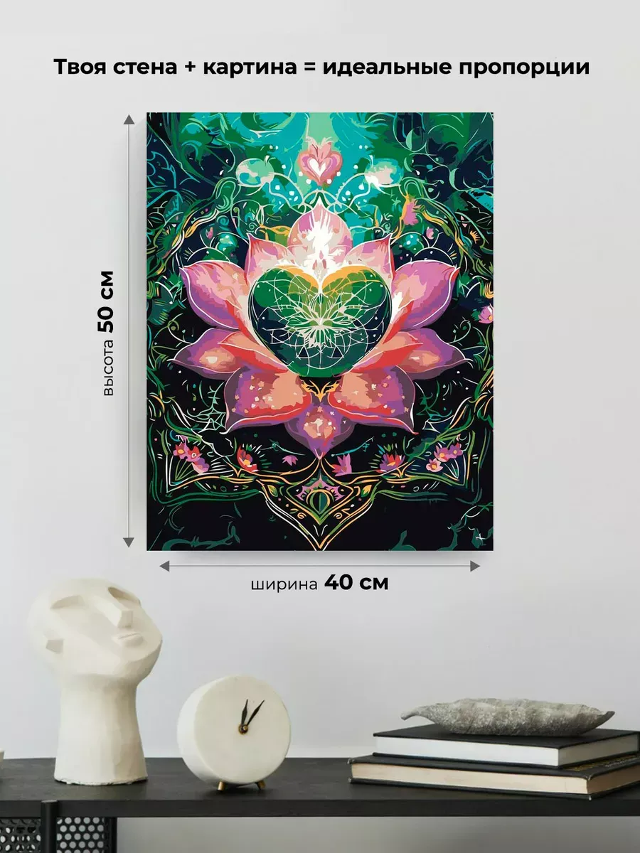 Картина по номерам «Чакры, йога: Анахата, сердце и лотос» — картинка 3