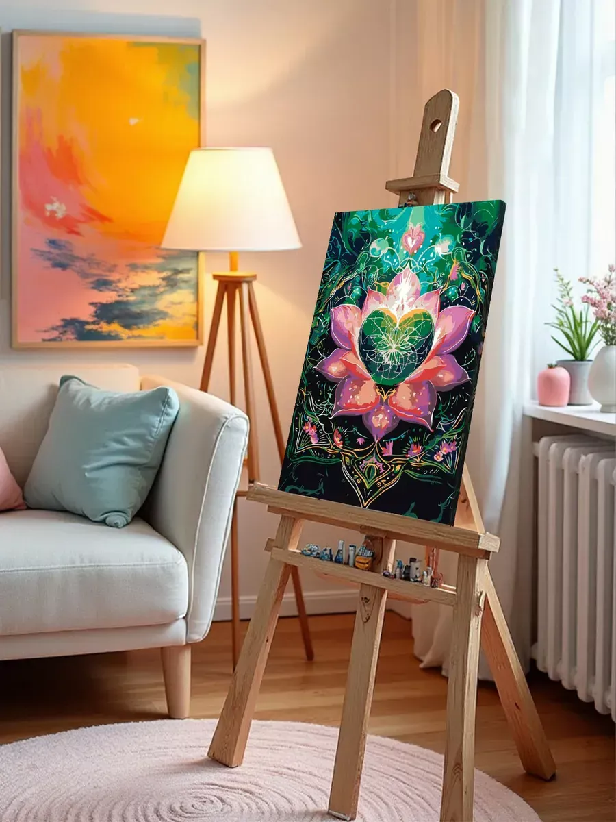 Картина по номерам «Чакры, йога: Анахата, сердце и лотос» — картинка 10