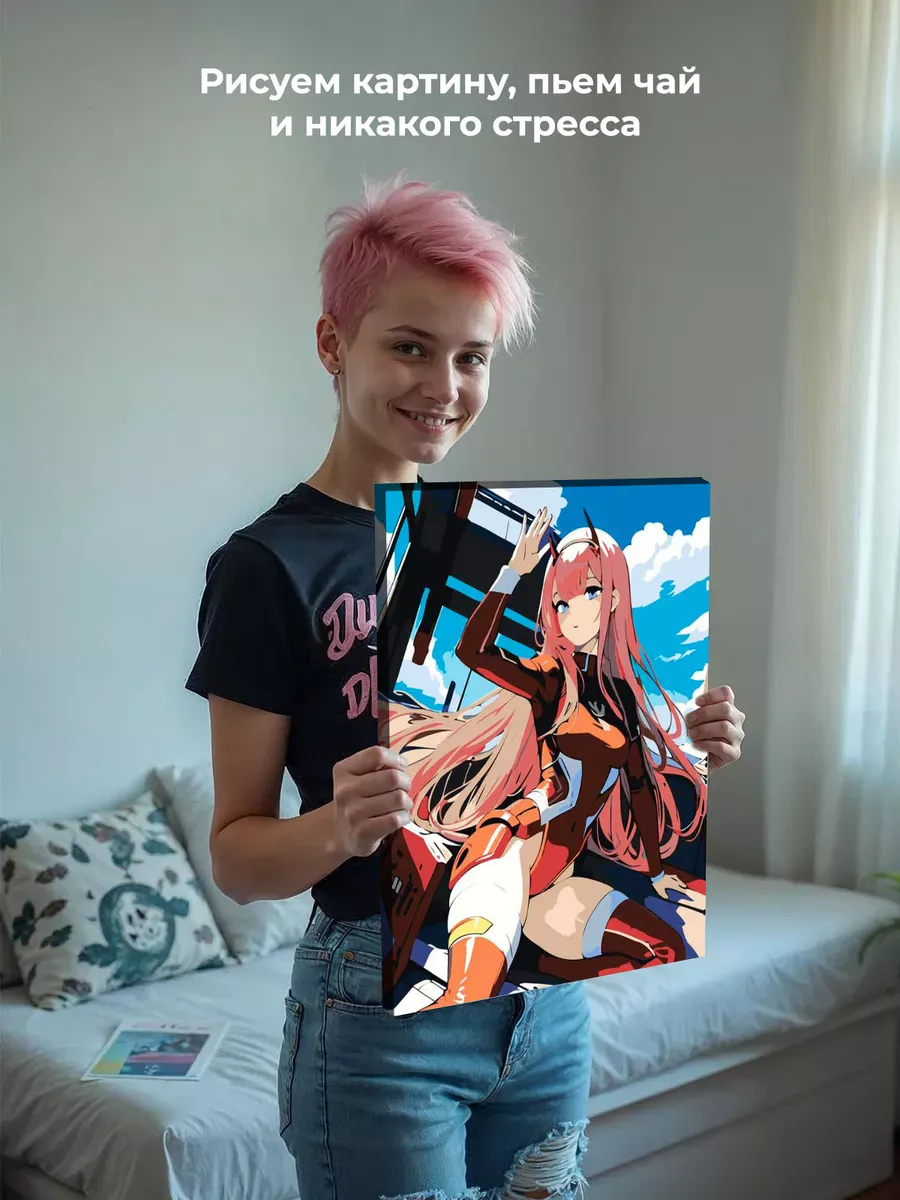 Картина по номерам «Аниме Милый во Франксе: Ноль Два портрет» — картинка 6