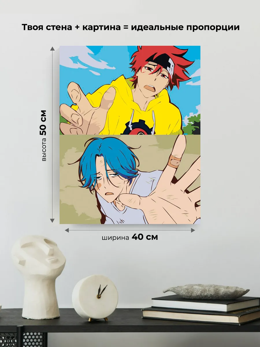 Картина по номерам «Аниме Скейт Бесконечность: Ланга и Рэки» — картинка 3