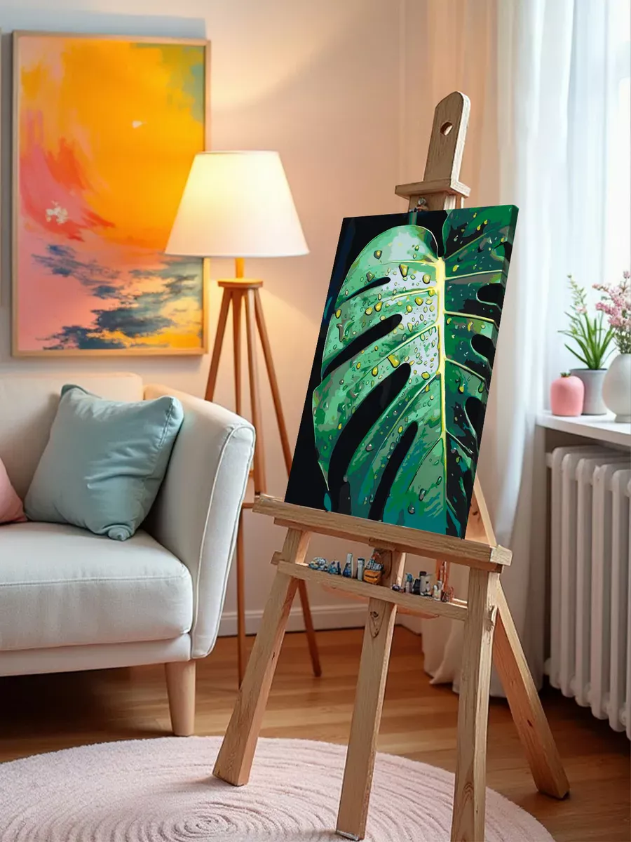 Картина по номерам «Цветы и растения: монстера с каплями» — картинка 10