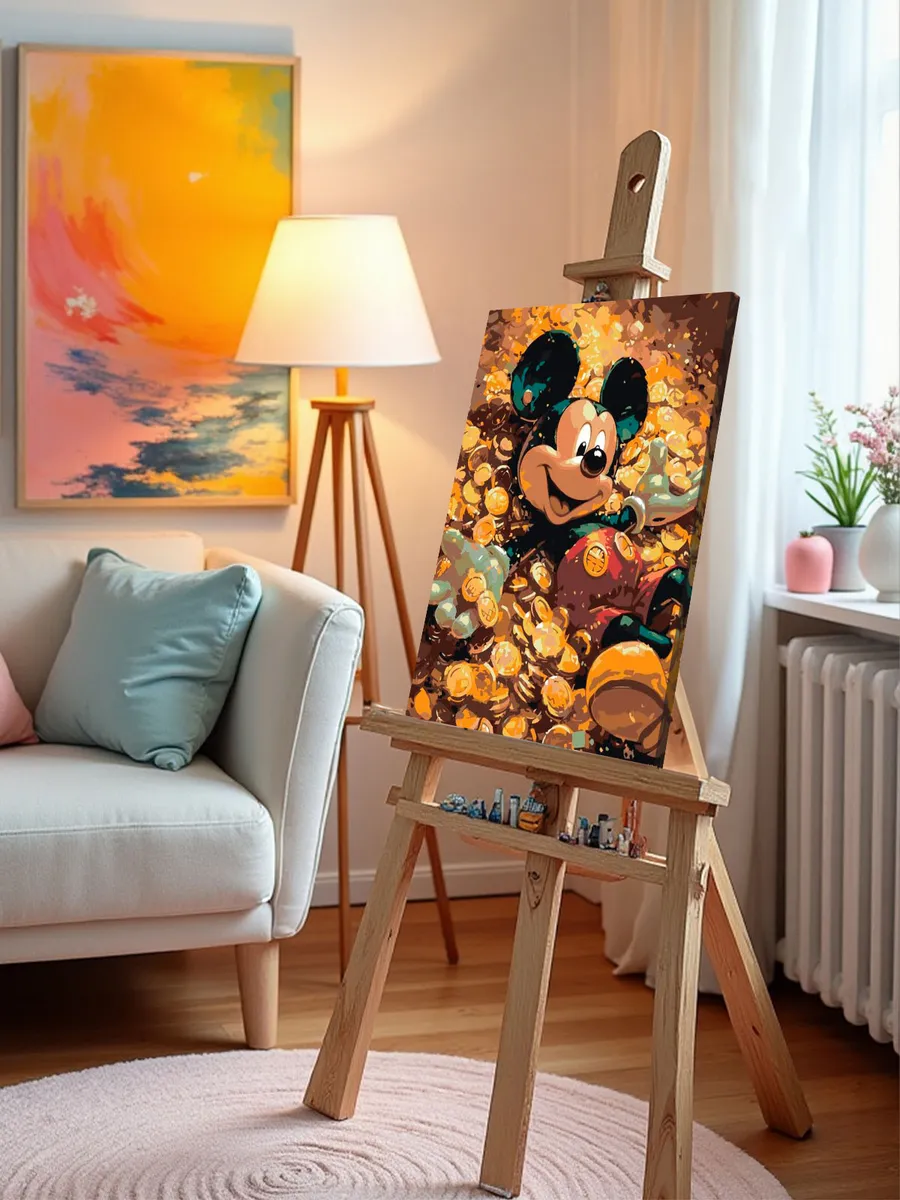 Картина по номерам «Герои Дисней: Микки Маус и деньги, золото» — картинка 10