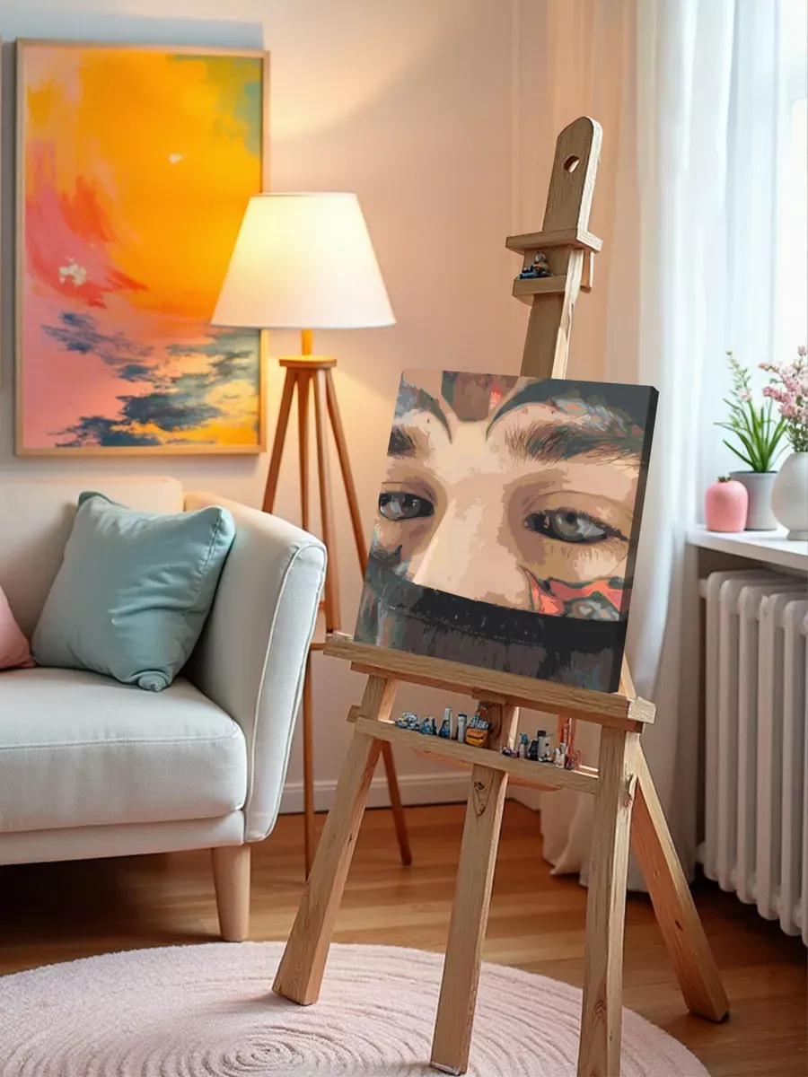 Картина по номерам «Рэпер Кишлак: селфи портрет в маске, тату» — картинка 10