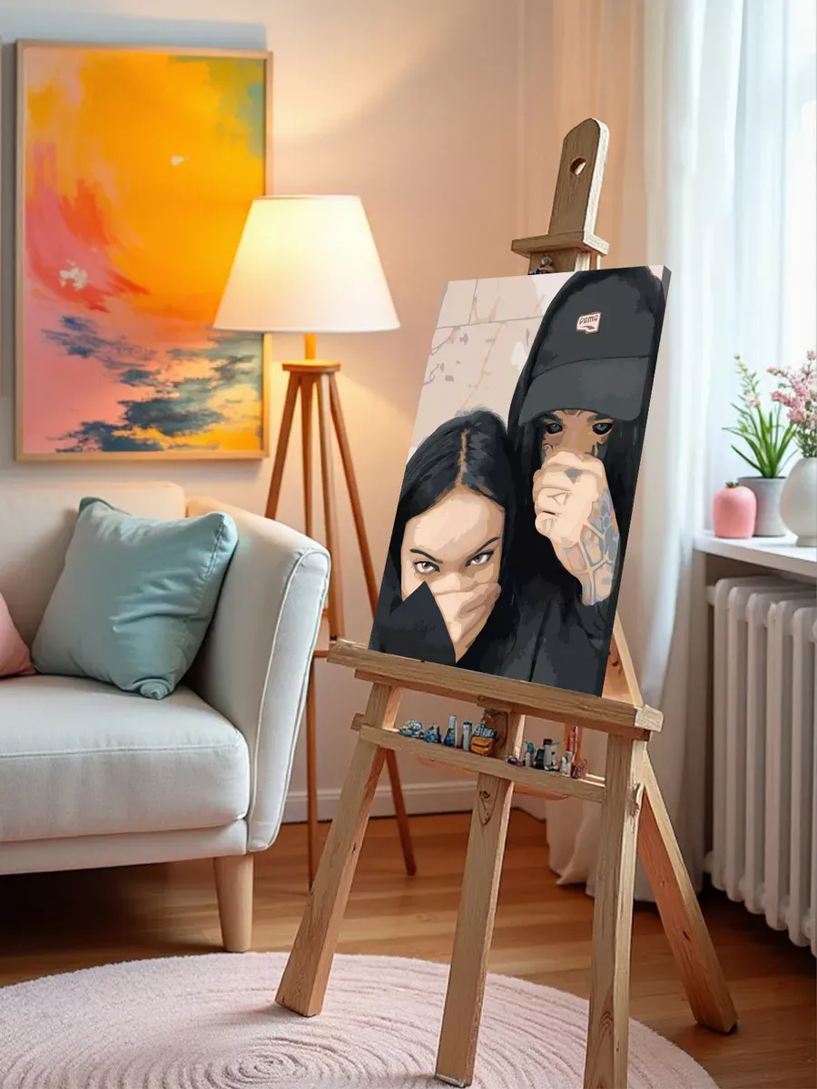 Картина по номерам «Рэпер Кишлак и Саша Razval селфи» — картинка 10