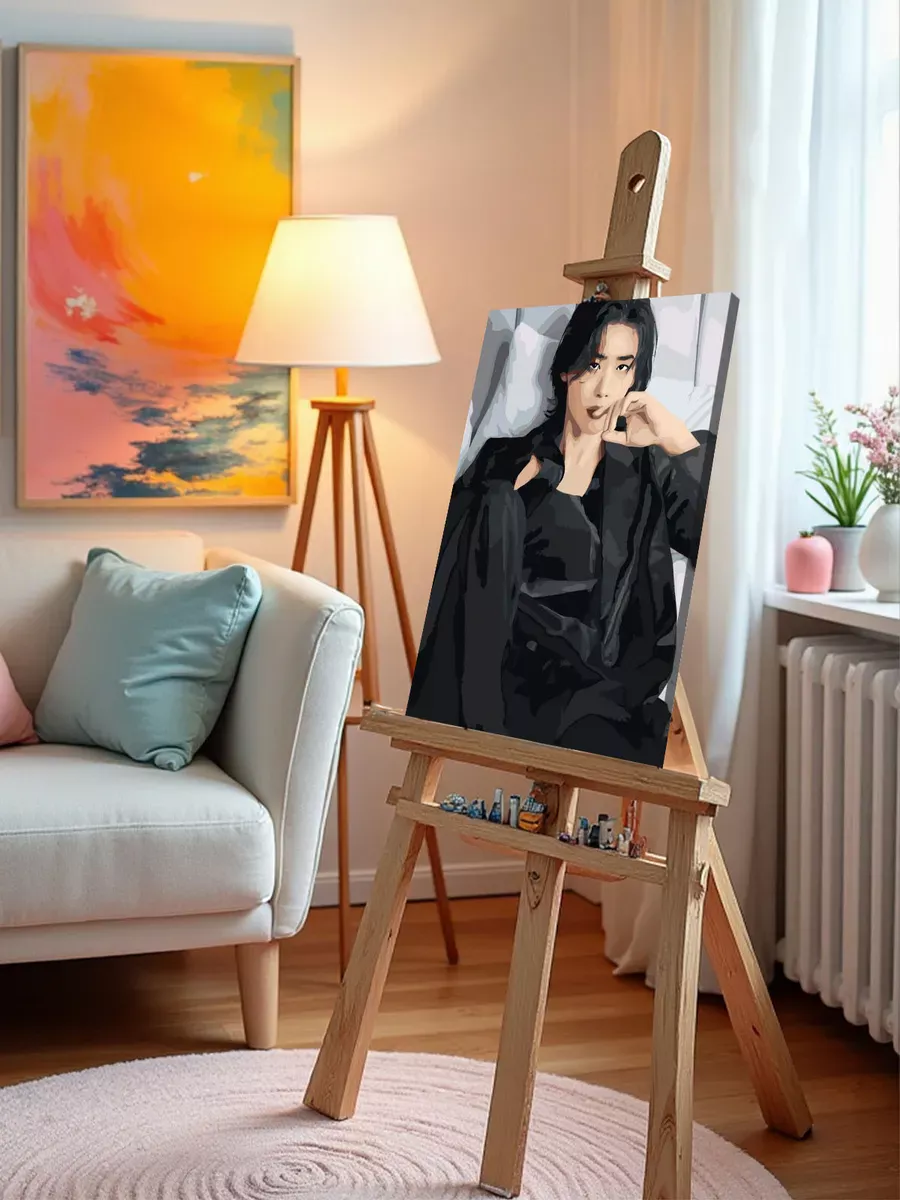 Картина по номерам «Корейский актер Ли Чон Сок, портрет» — картинка 10