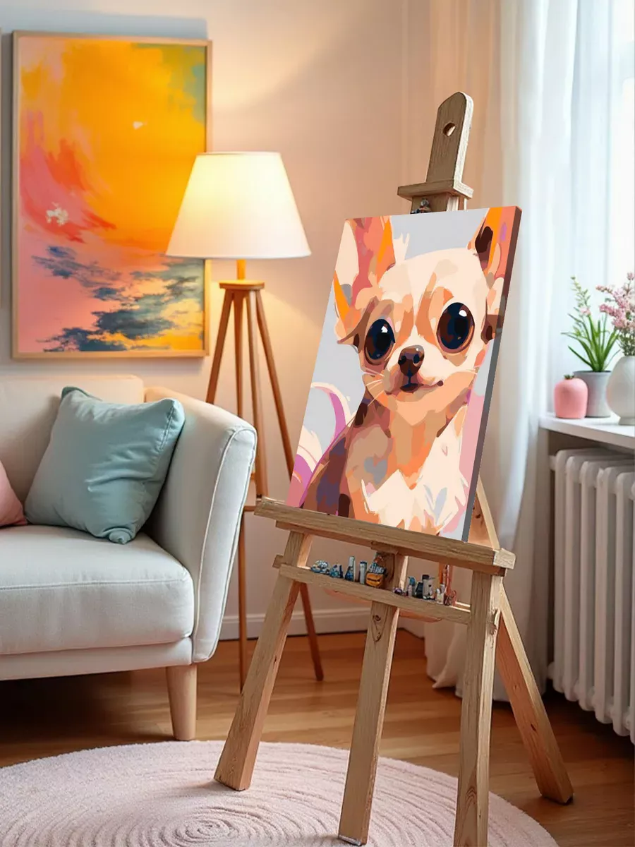 Картина по номерам «Собаки: смешная мультяшная чихуахуа арт» — картинка 9