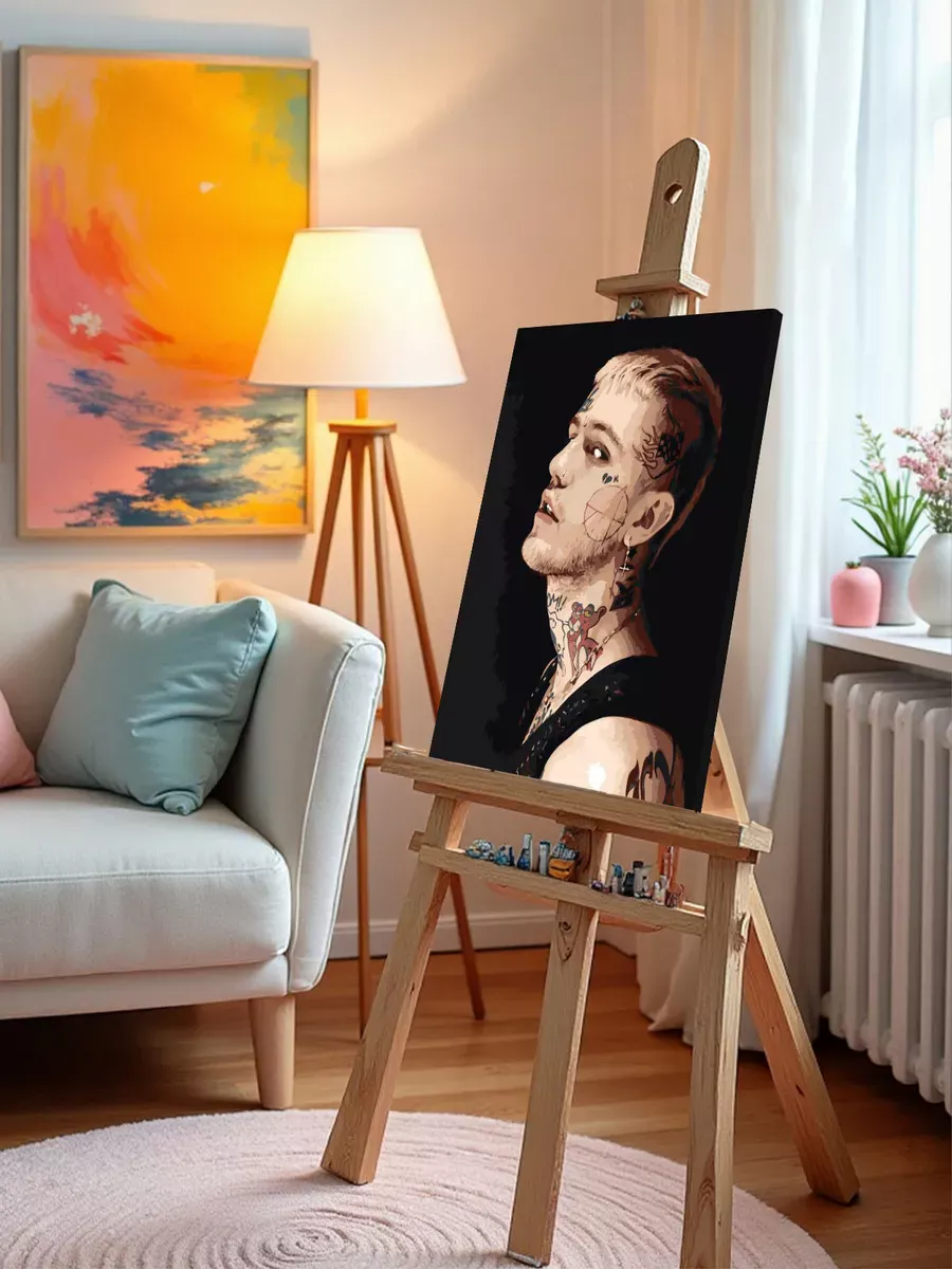 Картина по номерам «Рэпер Лил Пип Lil Peep: портрет, тату» — картинка 9