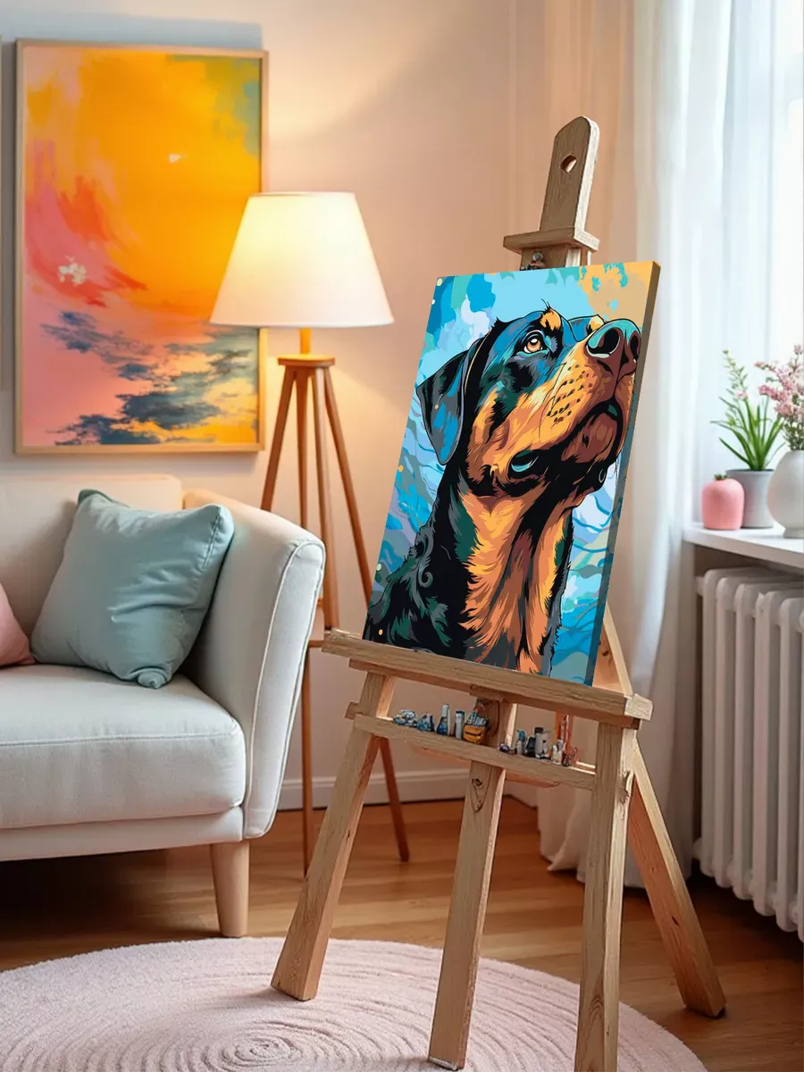 Картина по номерам «Собаки: ротвейлер, домашние животные» — картинка 9