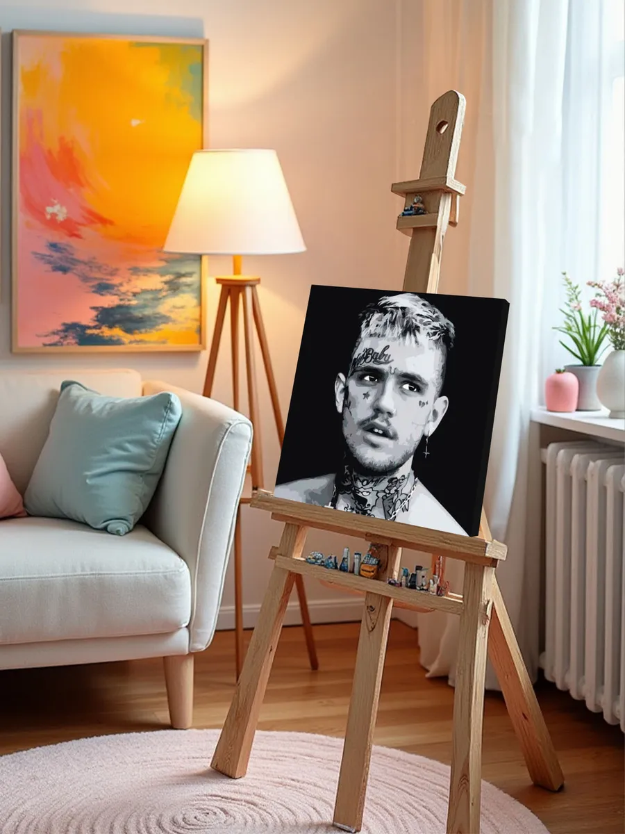 Картина по номерам «Рэпер Лил Пип Lil Peep: чб портрет» — картинка 10
