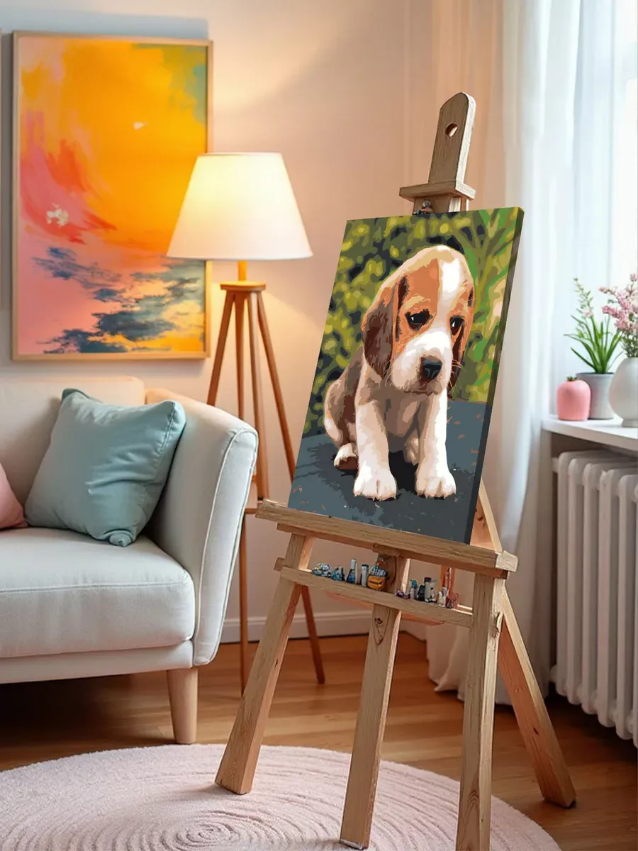 Картина по номерам «Собаки: пёс бигль, домашние животные» — картинка 10