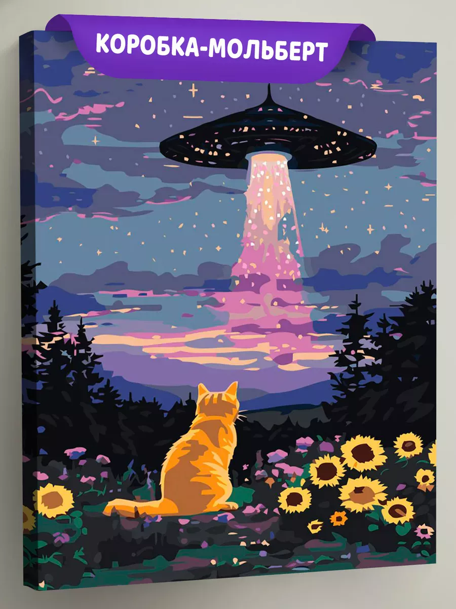 Картина по номерам «Коты и кошки: Заберите меня в космос!»