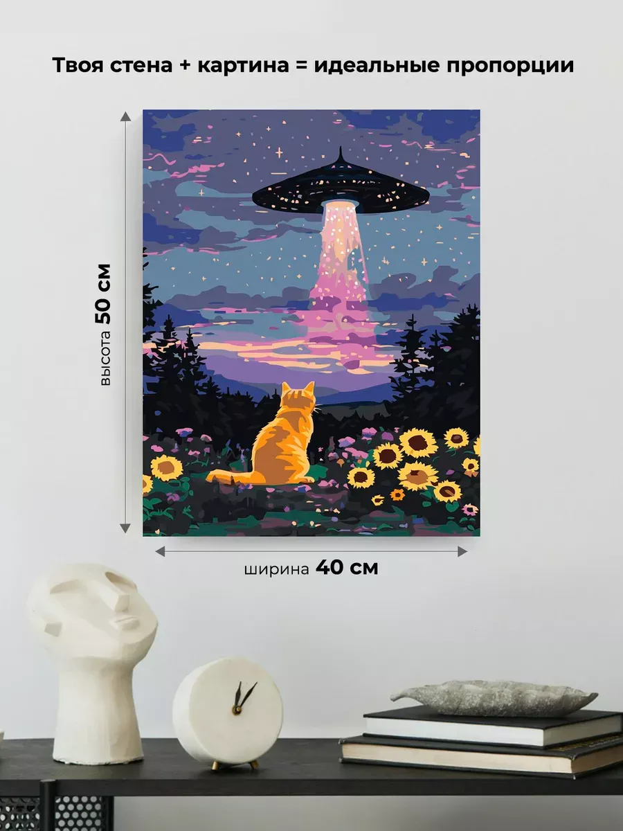 Картина по номерам «Коты и кошки: Заберите меня в космос!» — картинка 3