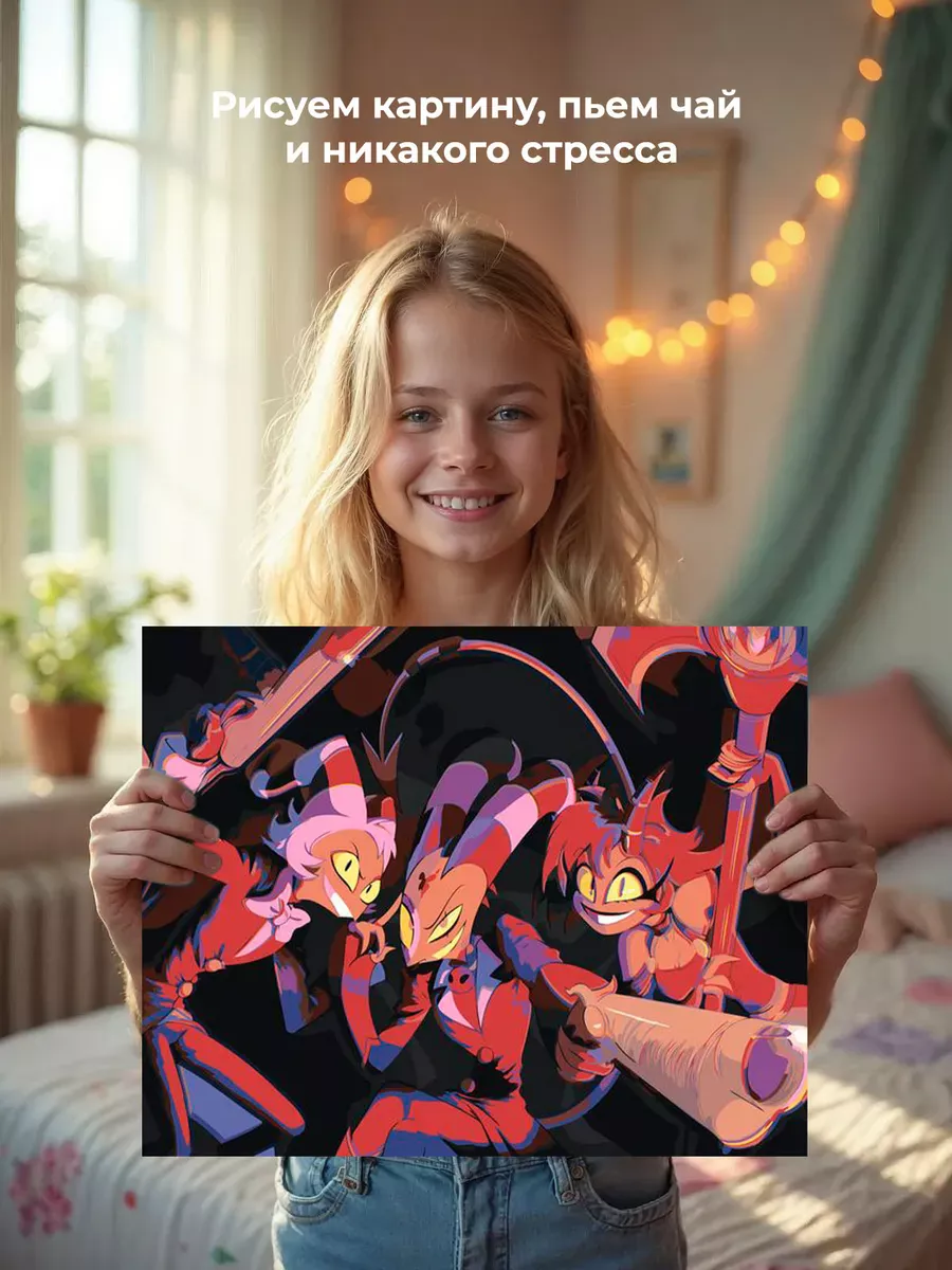 Картина по номерам «Адский босс, Отель Хазбин: Блиц, Мокси» — картинка 6