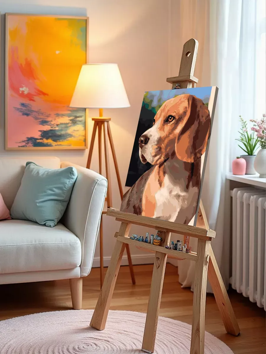 Картина по номерам «Собаки: милый бигль, домашние животные» — картинка 10