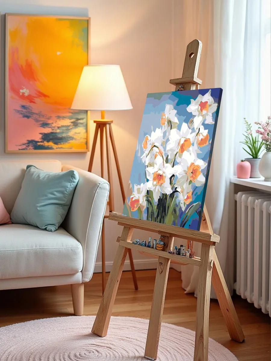 Картина по номерам «Цветы: нежные нарциссы, весна» — картинка 10