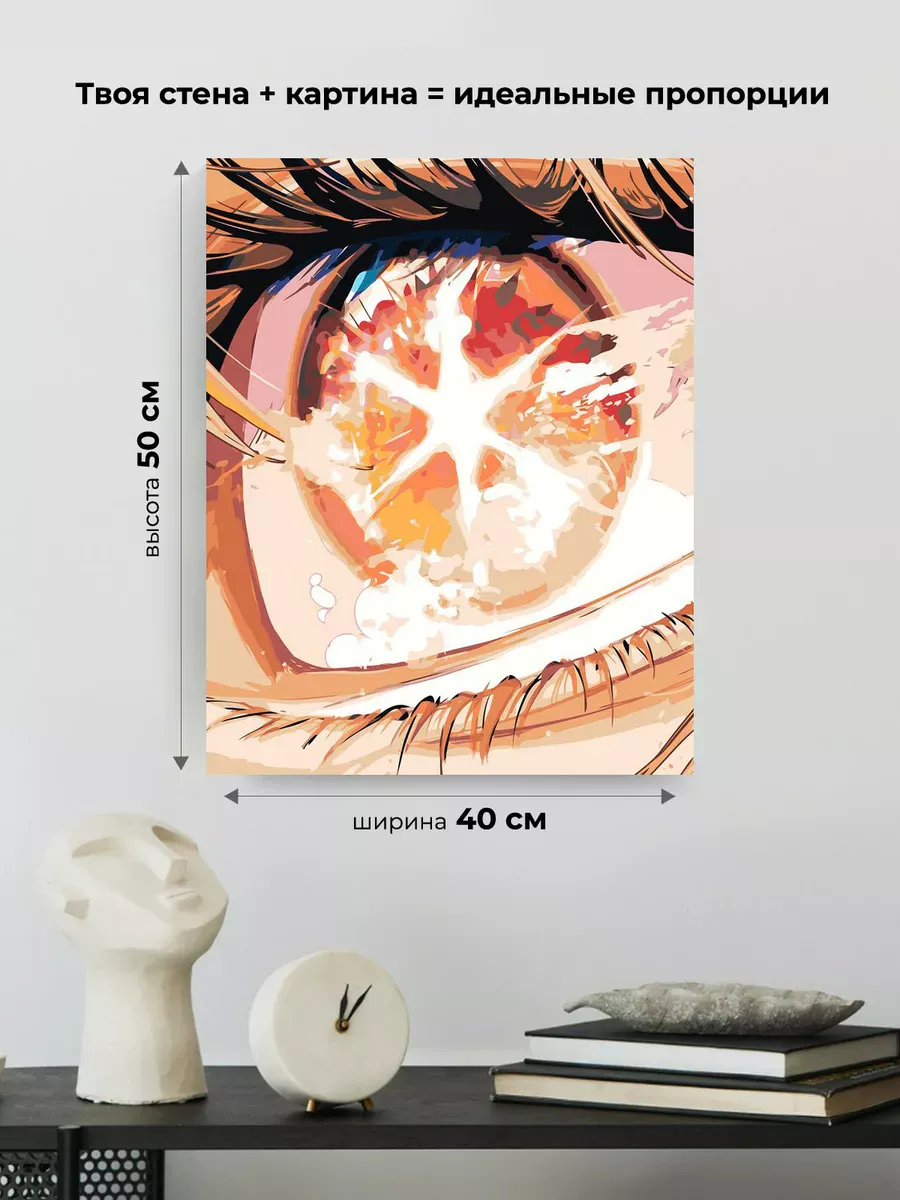 Картина по номерам «Глаз и ресницы в стиле аниме, зрачки» — картинка 3